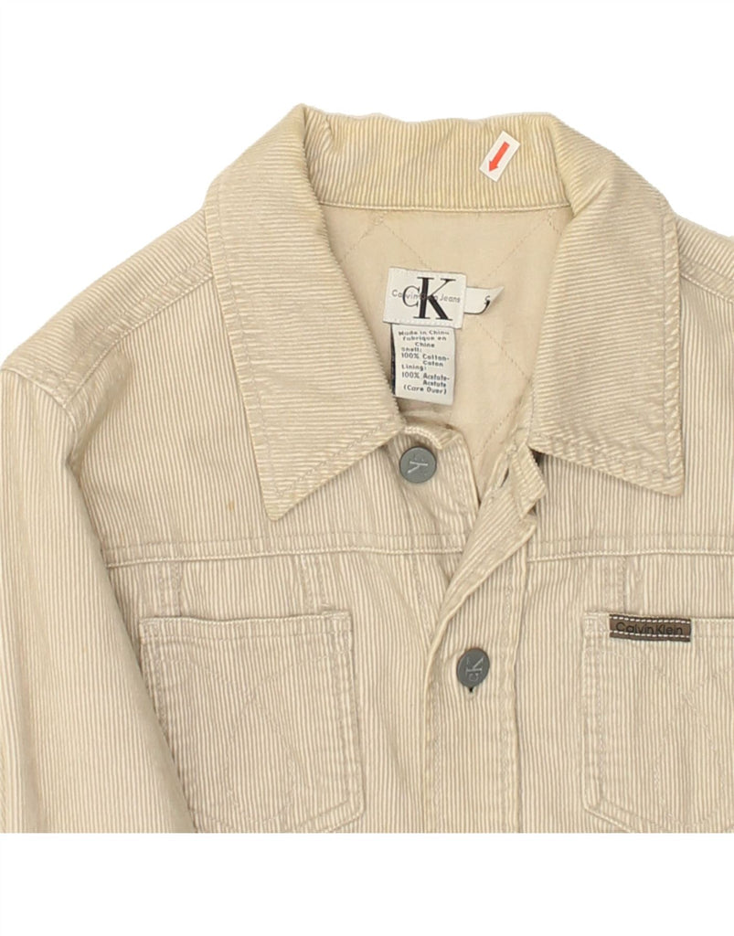 CALVIN KLEIN Mens Bomber Corduroy Jacket UK 36 Small Beige Cotton | Vintage Calvin Klein | Thrift | Second-Hand Calvin Klein | Used Clothing | Messina Hembry 