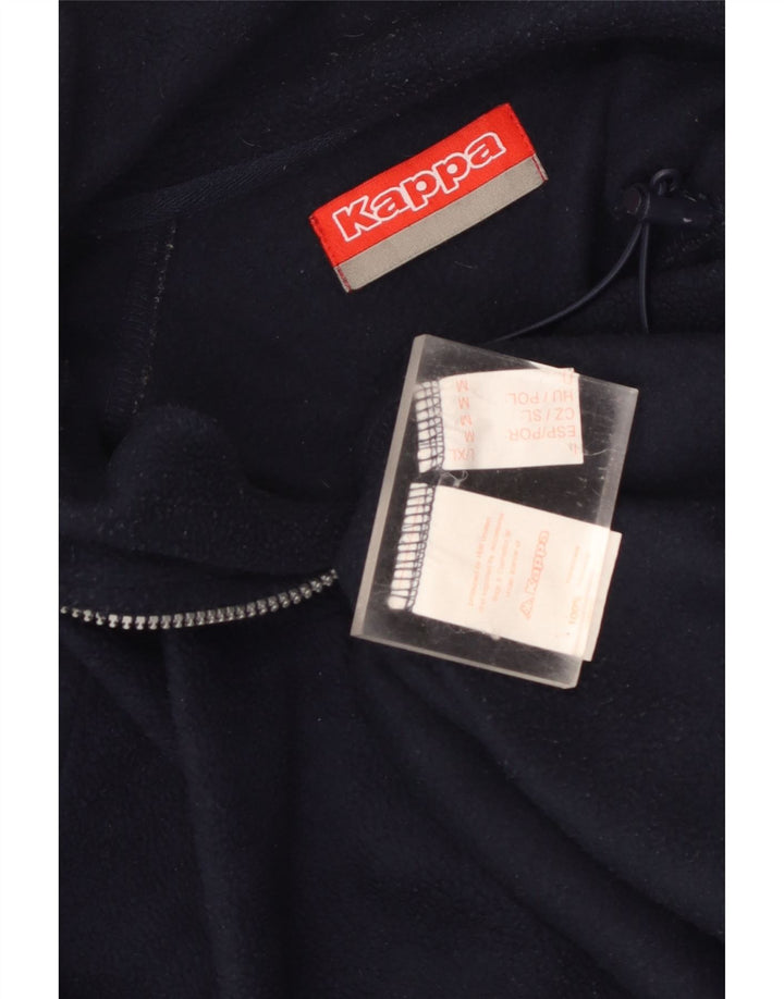 Kappa Mens Zip Neck Fleece Jumper Medium Navy Blue Polyester