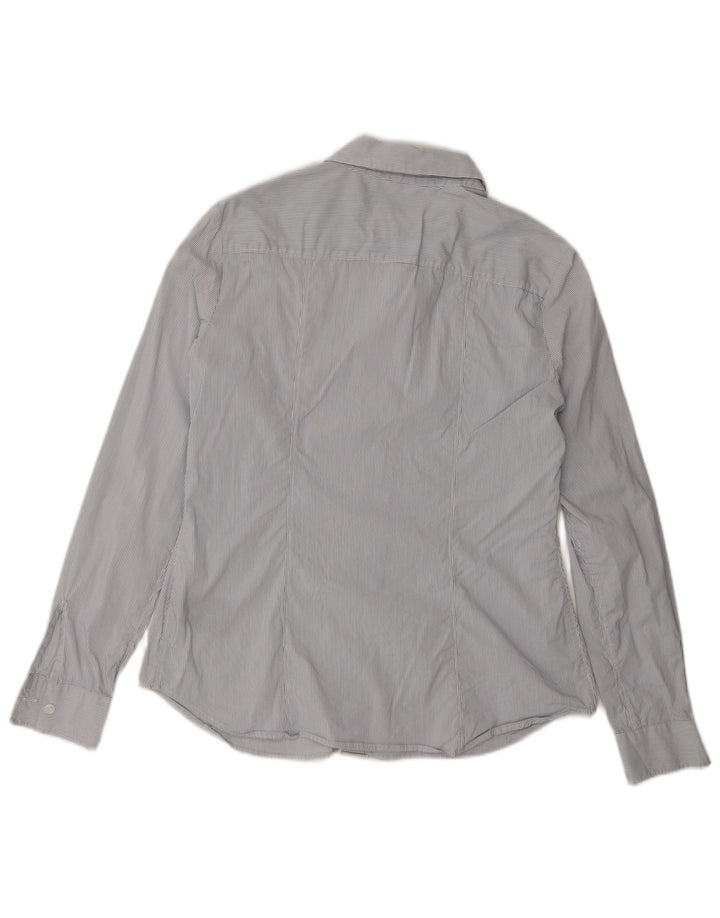 G-Star Womens Shirt UK 14 Medium Blue Pinstripe Cotton