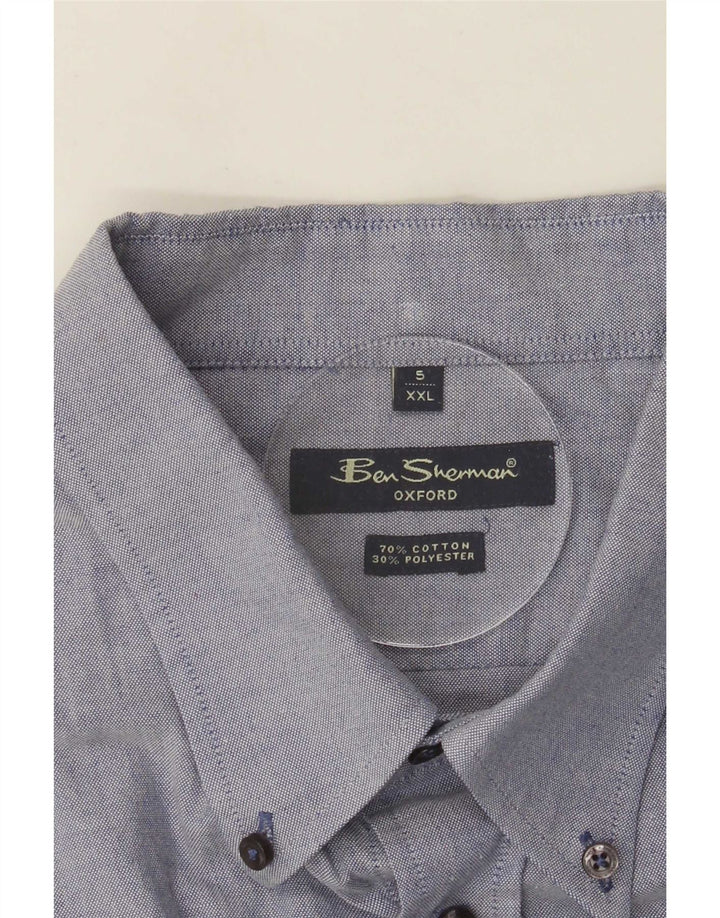 Ben Sherman Mens Oxford Shirt 2XL Blue Cotton