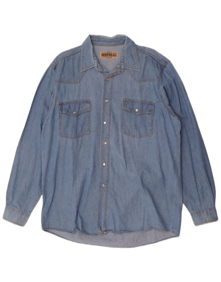 Mondial Mens Denim Shirt 2XL Blue Cotton