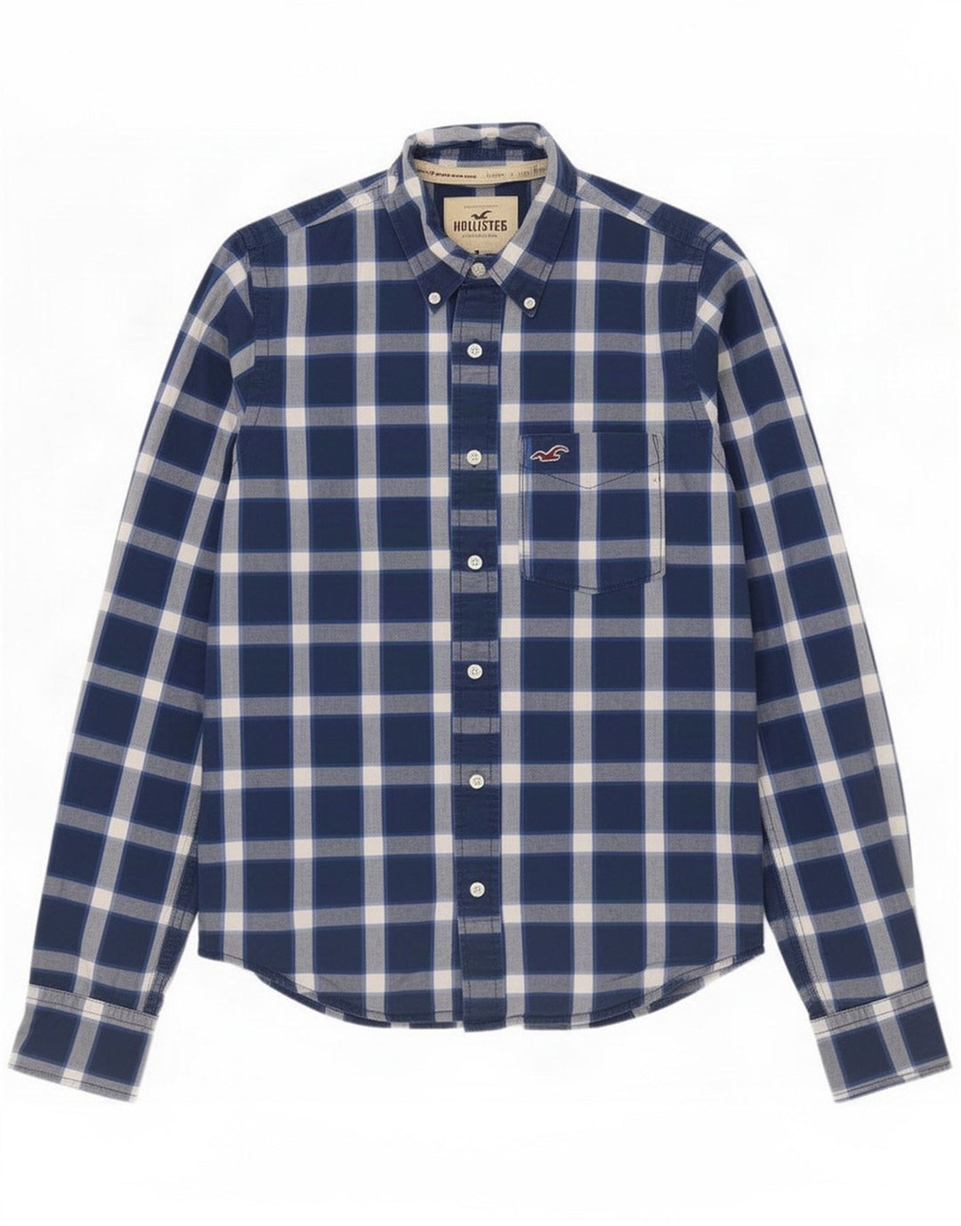 Hollister Mens Shirt Medium Blue Check Cotton