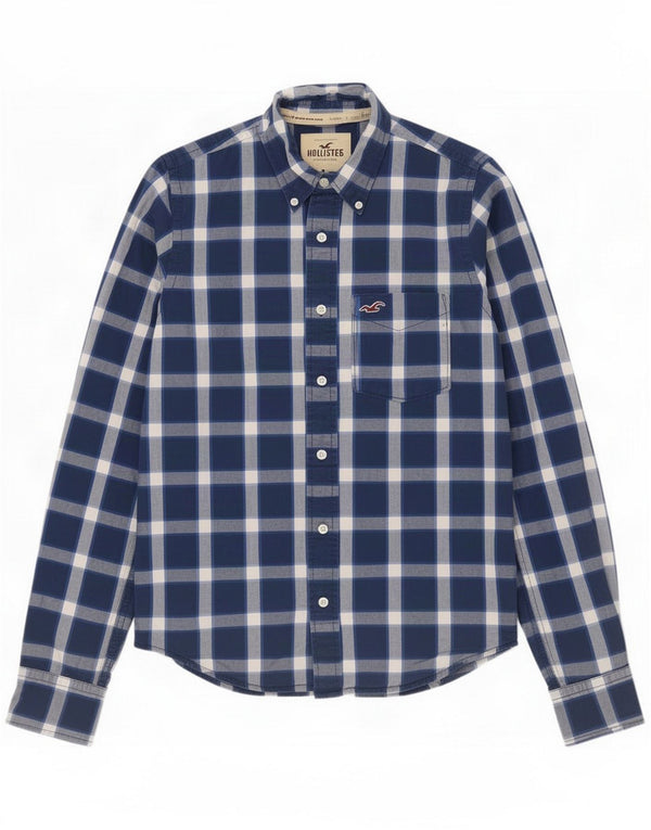 Hollister Mens Shirt Medium Blue Check Cotton