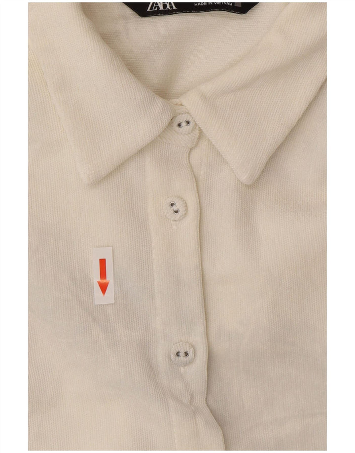 Zara Womens Oversized Shirt UK 14 Medium White Polyester