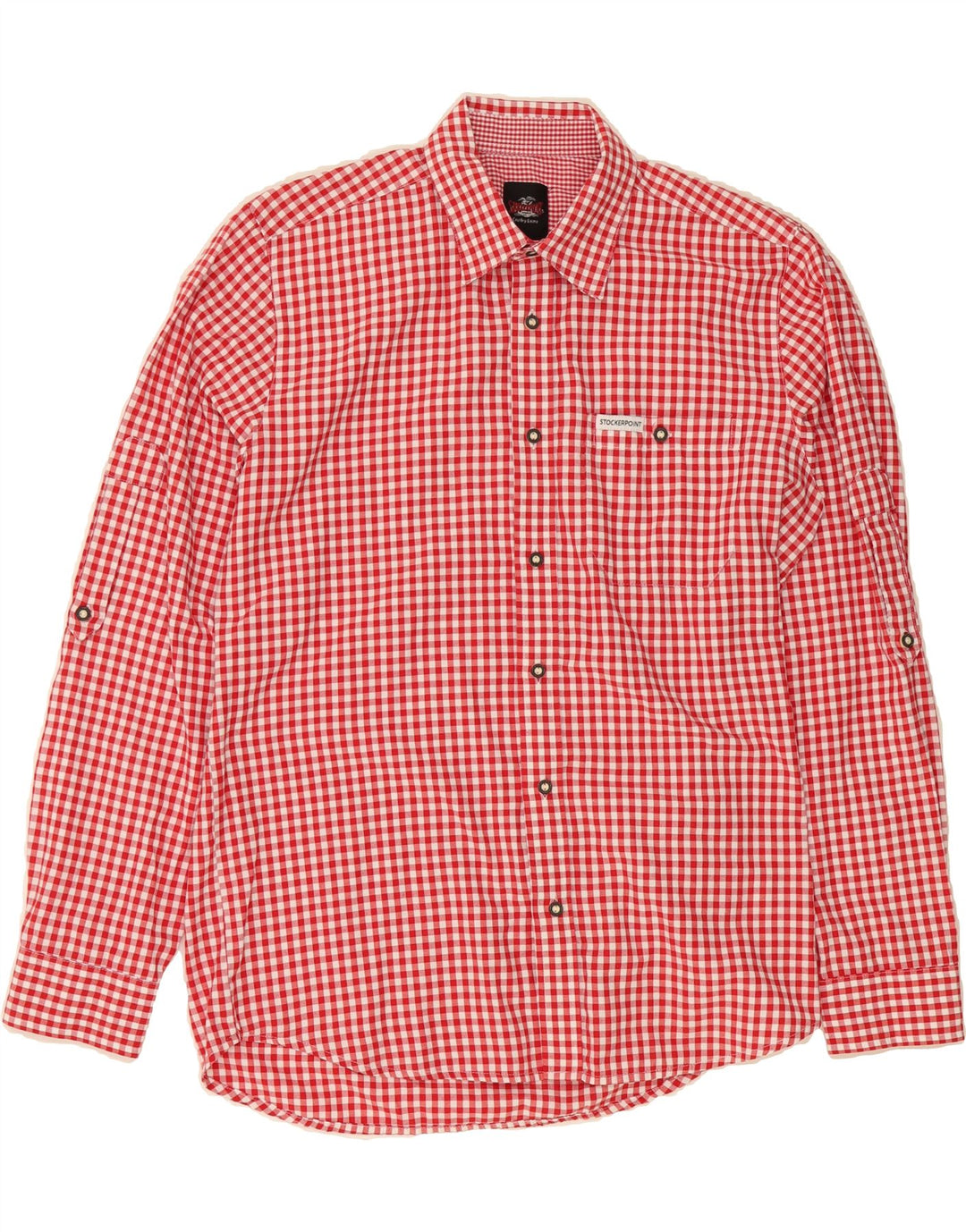STOCKERPOINT Mens Shirt Medium Red Gingham Cotton Vintage Stockerpoint and Second-Hand Stockerpoint from Messina Hembry 