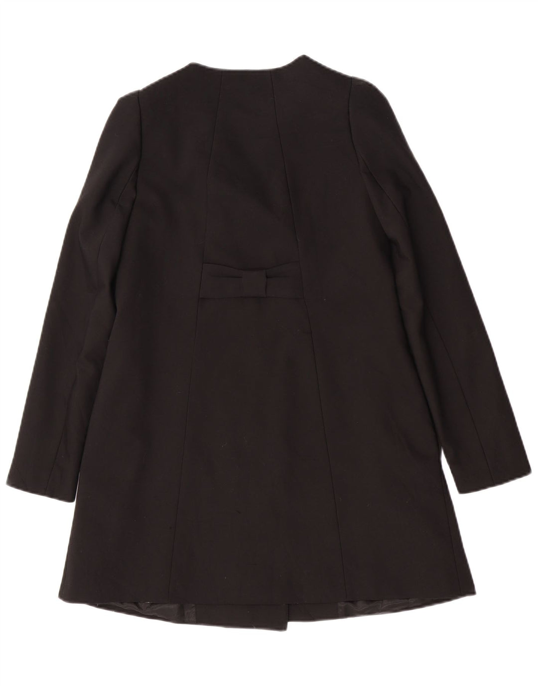 Zara Womens Double Breasted Coat UK 6 XS Black Polyester