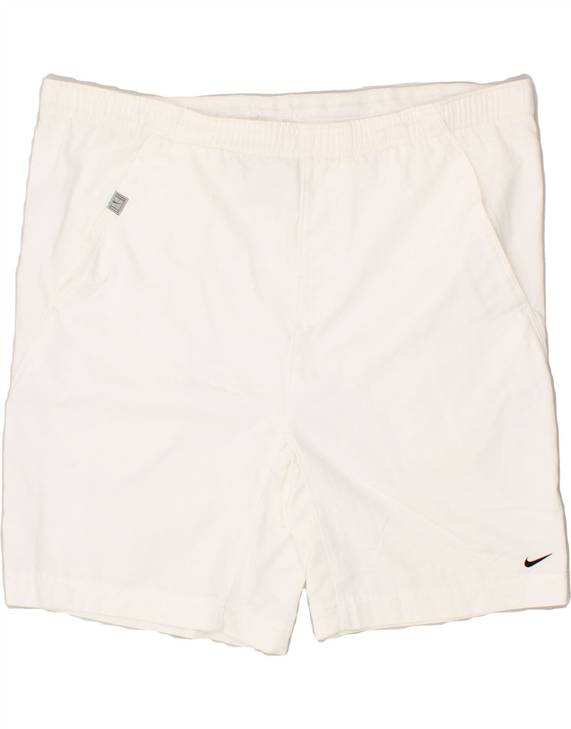 NIKE Mens Dri Fit Sport Shorts Medium White Cotton | Vintage Nike | Thrift | Second-Hand Nike | Used Clothing | Messina Hembry 