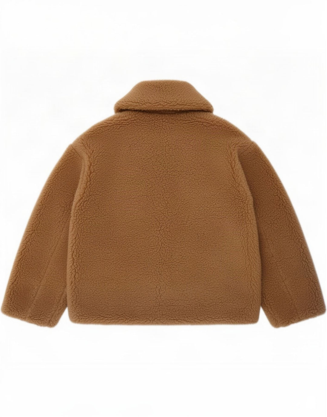 Zara Womens Oversized Sherpa Jacket UK 6 XS Brown Polyester
