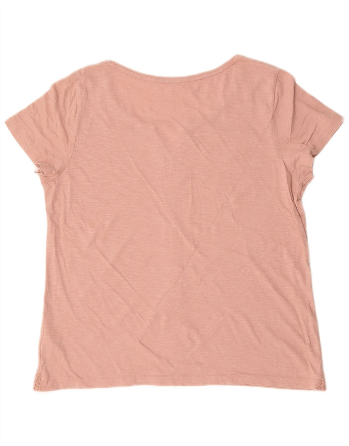 White Stuff Womens T-Shirt Top UK 16 Large  Pink Cotton