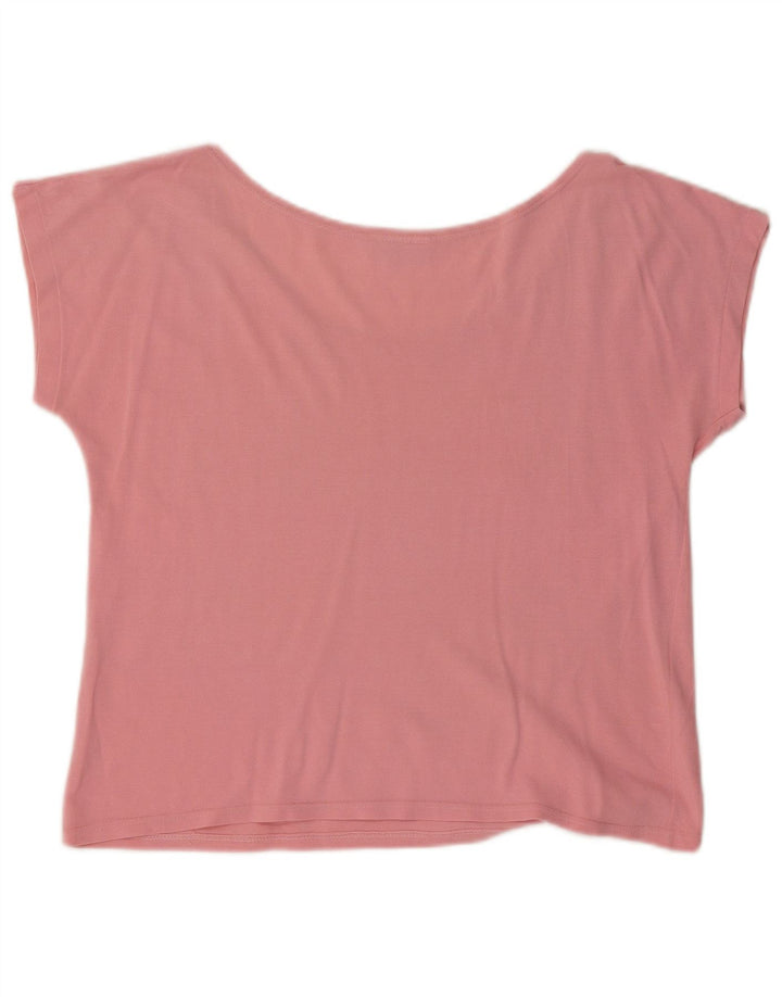 LACOSTE Womens Crop T-Shirt Top UK 16 Large Pink
