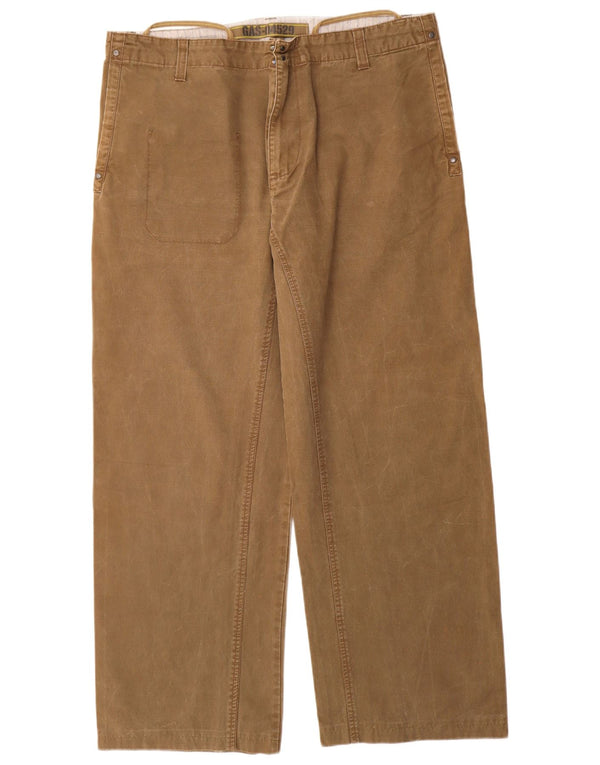 Gas Womens Straight Chino Trousers 2XL W38 L30 Beige Cotton