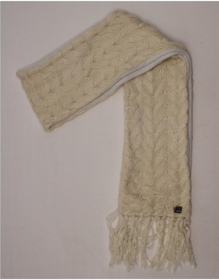 ADIDAS Womens Knit Rectangle Scarf One Size Off White Acrylic Vintage Adidas and Second-Hand Adidas from Messina Hembry 