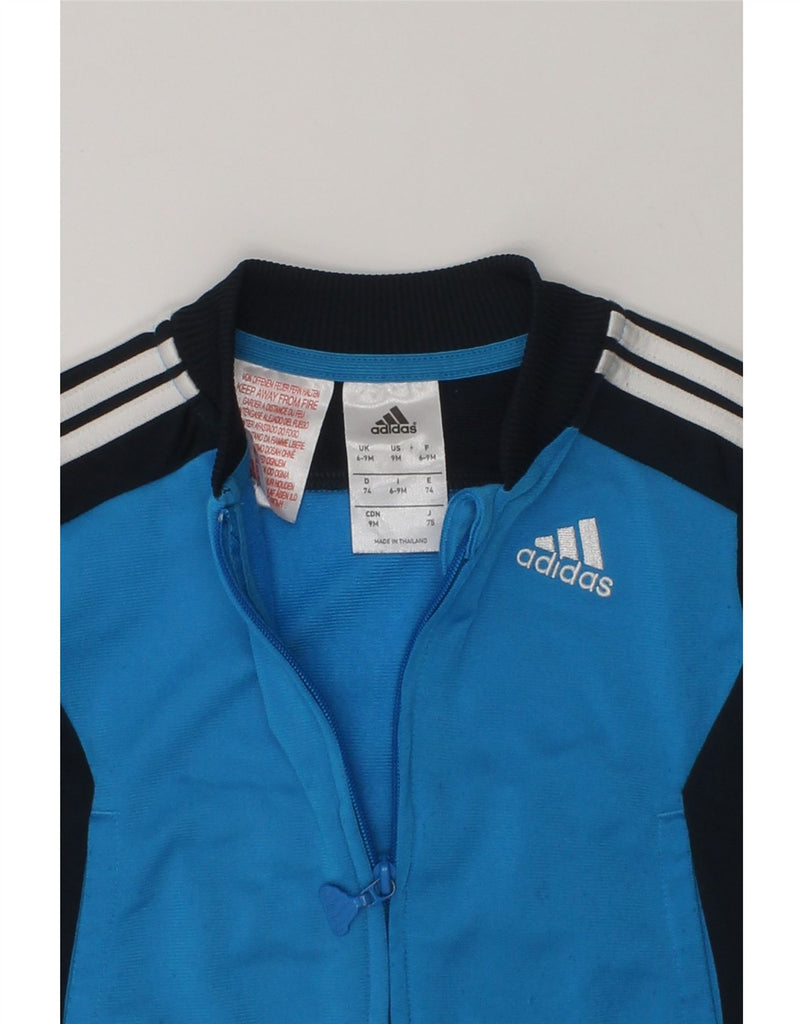 ADIDAS Baby Boys Tracksuit Top Jacket 6-9 Months Blue Colourblock | Vintage Adidas | Thrift | Second-Hand Adidas | Used Clothing | Messina Hembry 