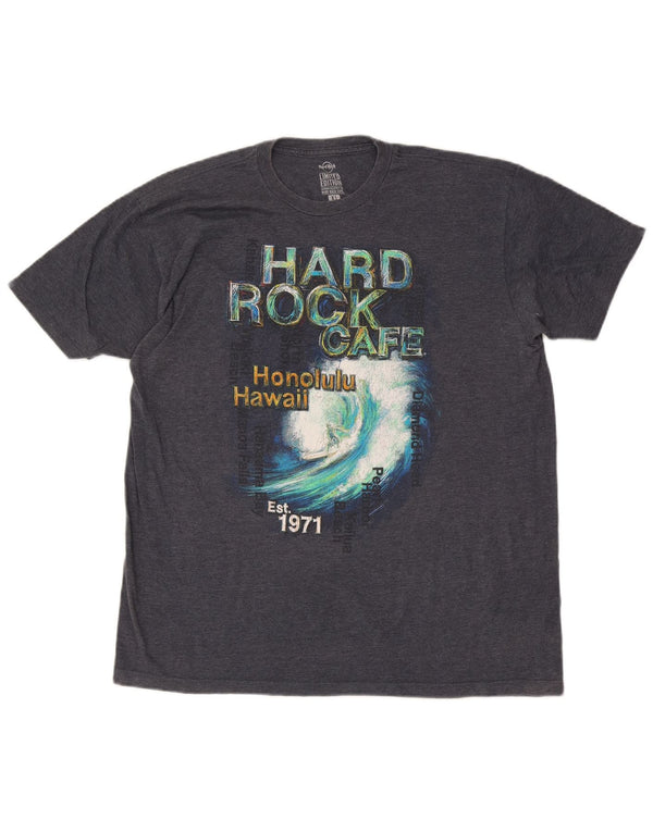 Hard Rock Cafe Mens Honolulu Graphic T-Shirt Top XL Navy Blue Cotton