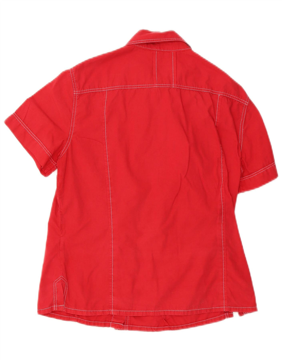 Onyx Womens Short Sleeve Shirt UK 12 Medium Red Cotton
