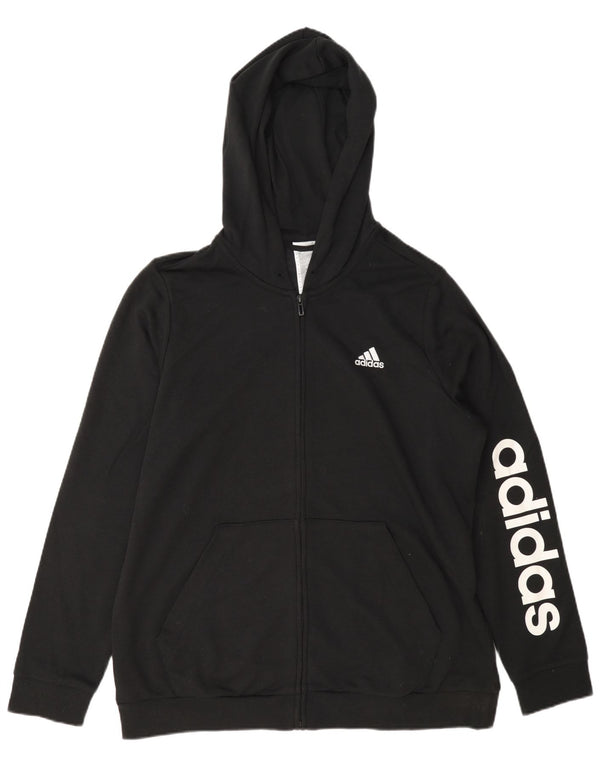 Adidas Mens Graphic Zip Hoodie Sweater Large Black Cotton