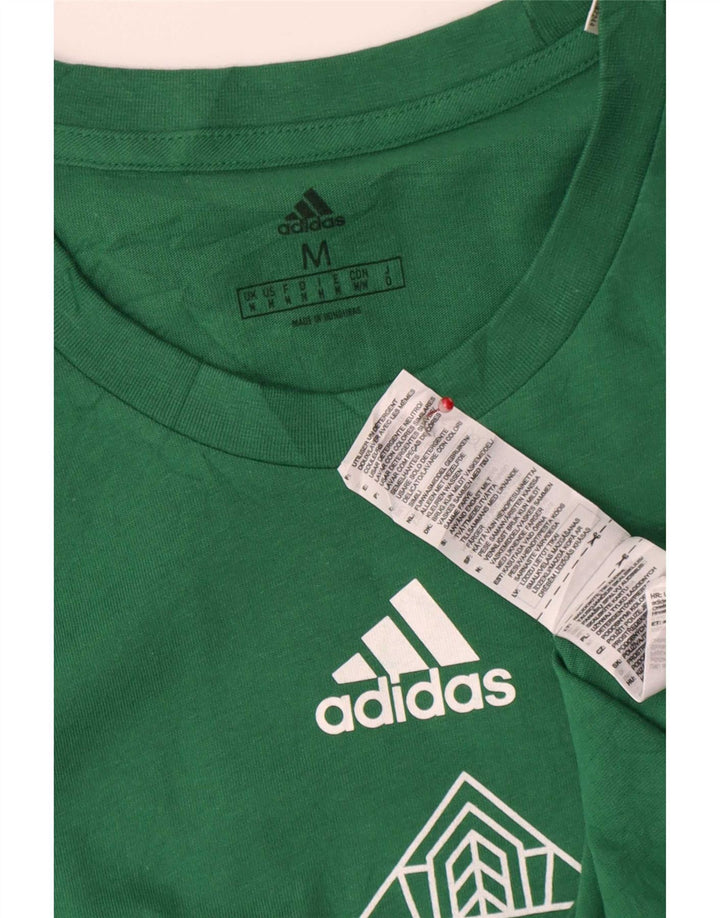 Adidas Mens Graphic T-Shirt Top Medium Green Cotton