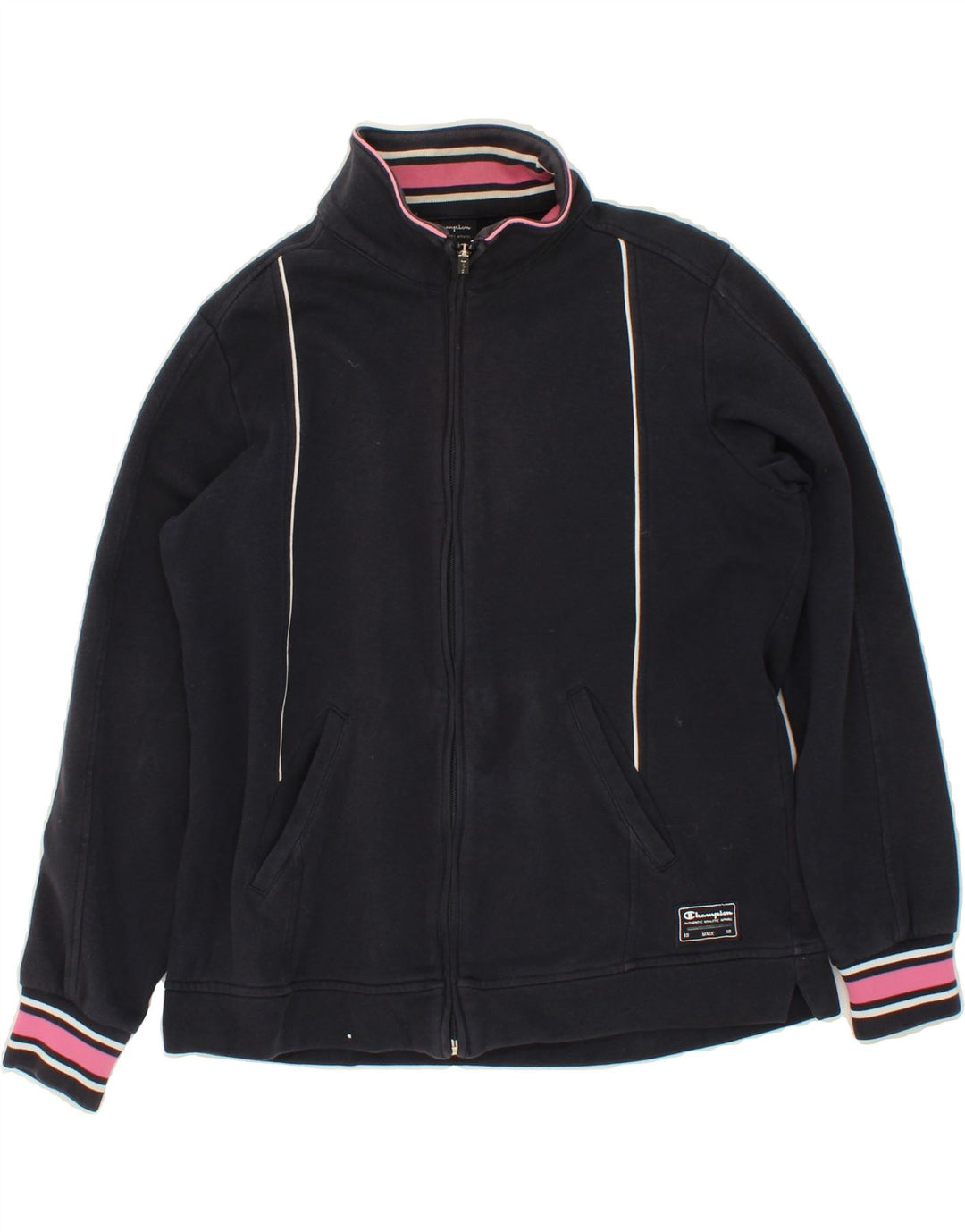 CHAMPION Womens Easy Fit Tracksuit Top Jacket Medium Navy Blue Cotton Vintage Champion and Second-Hand Champion from Messina Hembry 