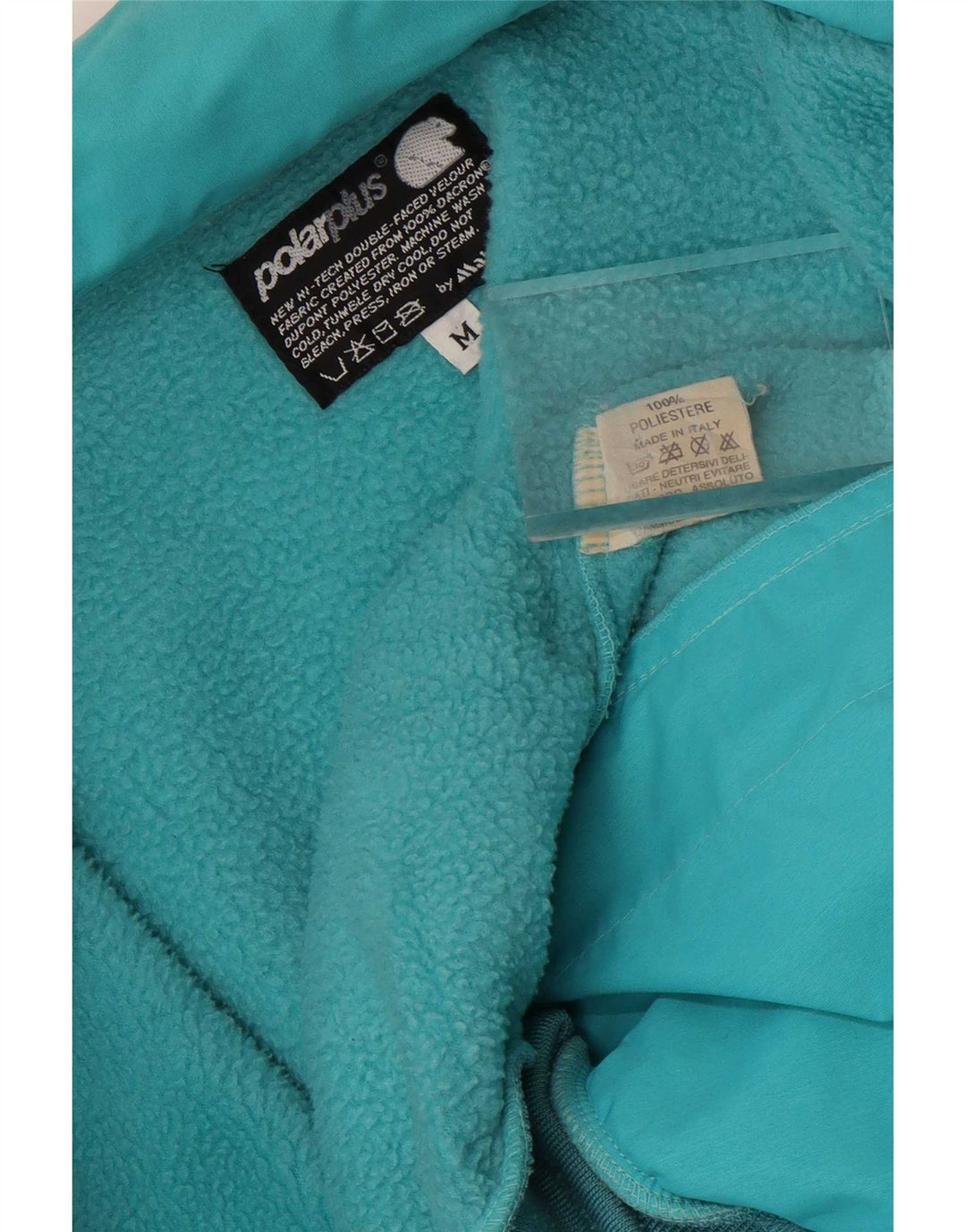 Aesse Mens Fleece Jacket UK 38 Medium Turquoise Polyester Sports