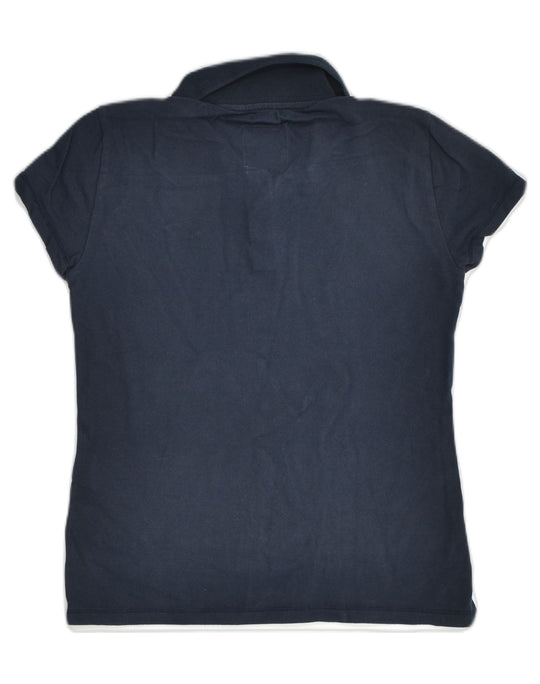 HOLLISTER Womens Stretch Polo Shirt UK 6 XS Navy Blue Cotton