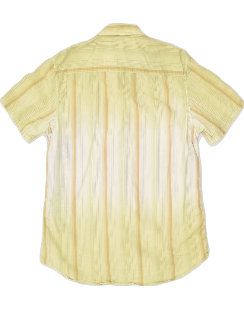 CALVIN KLEIN Mens Short Sleeve Shirt Small Green Striped Cotton | Vintage Calvin Klein | Thrift | Second-Hand Calvin Klein | Used Clothing | Messina Hembry 