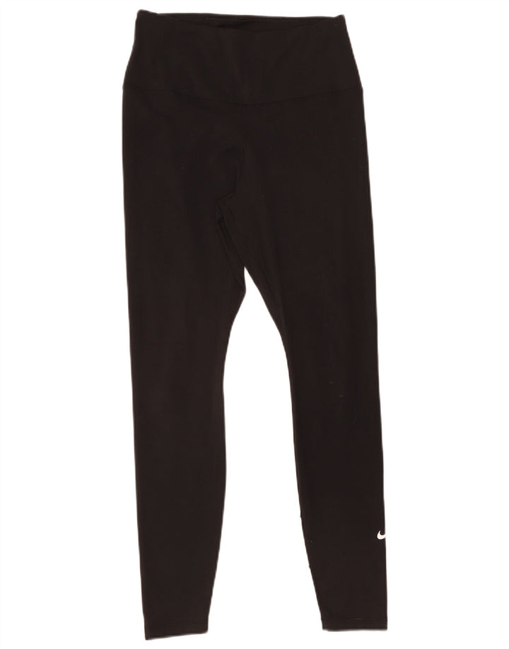 Nike Womens Dri Fit Leggings UK 12 Medium  Black Polyester