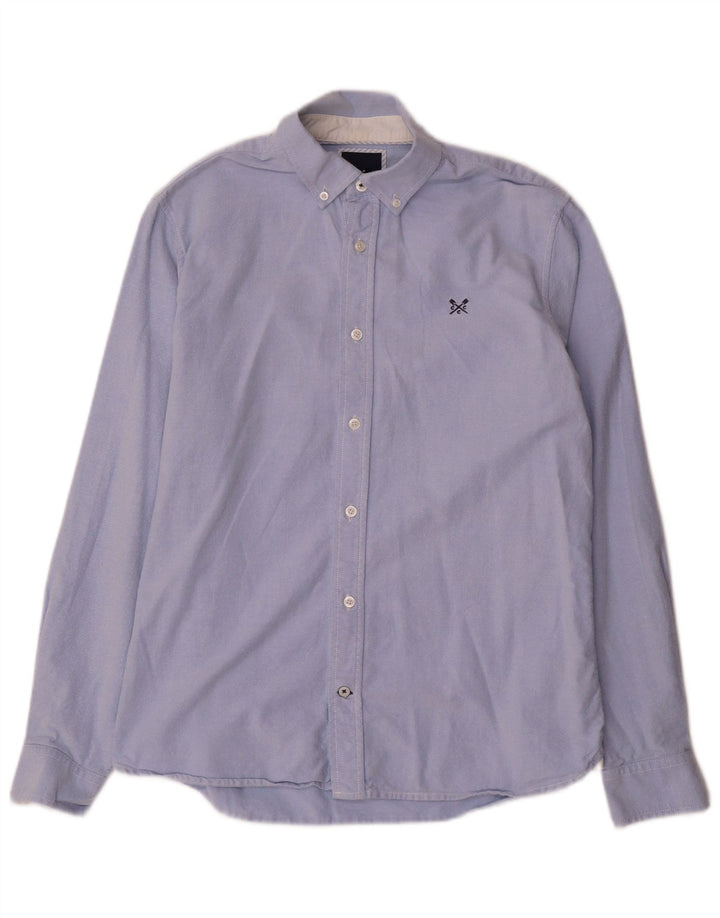 CREW CLOTHING Mens Slim Fit Shirt Medium Blue Cotton
