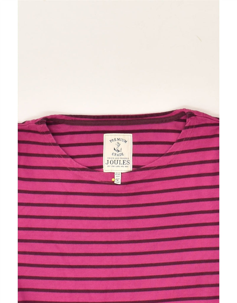 JOULES Womens Top Long Sleeve UK 12 Medium Pink Striped Cotton | Vintage Joules | Thrift | Second-Hand Joules | Used Clothing | Messina Hembry 