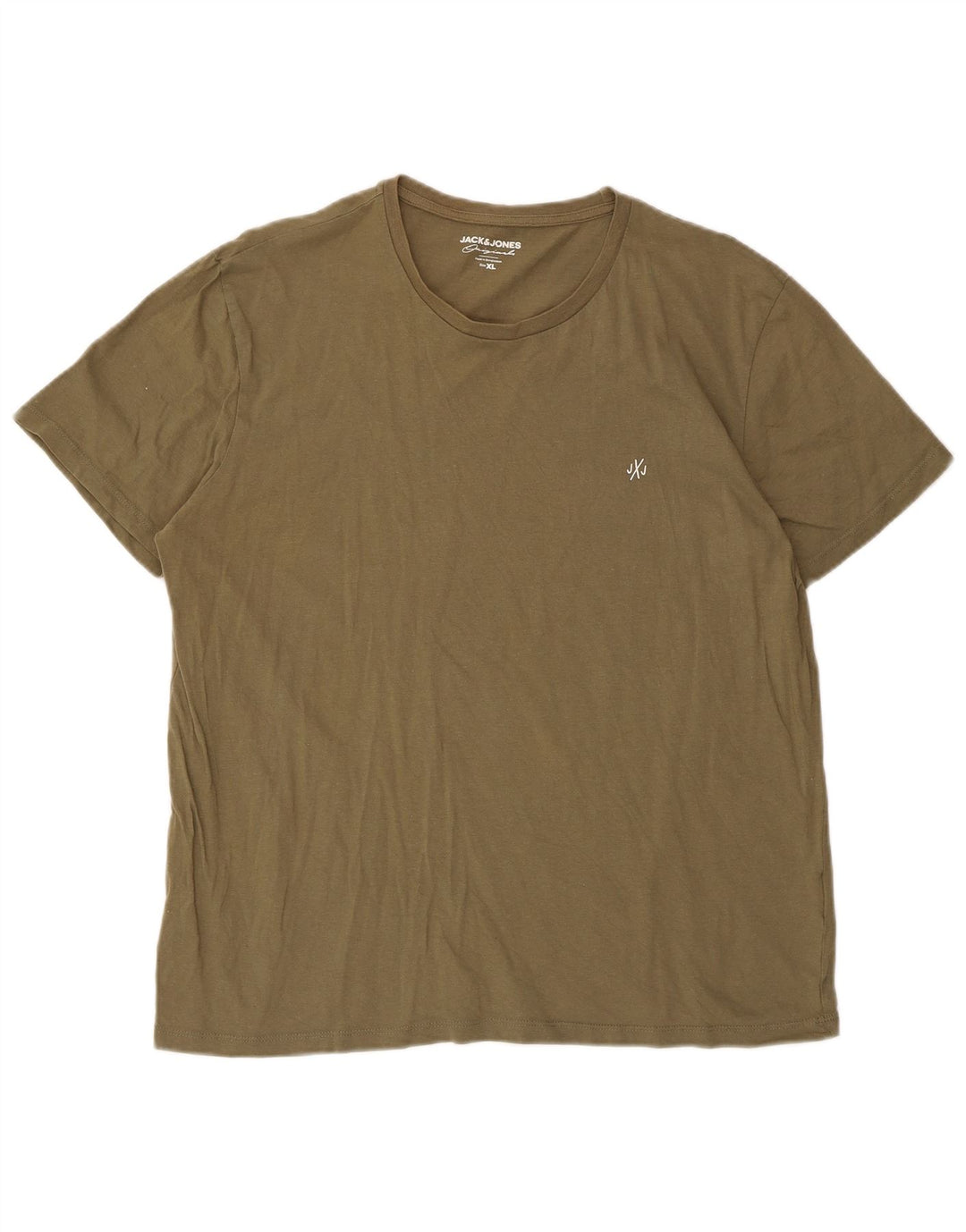 Jack & Jones Mens T-Shirt Top XL Khaki Cotton