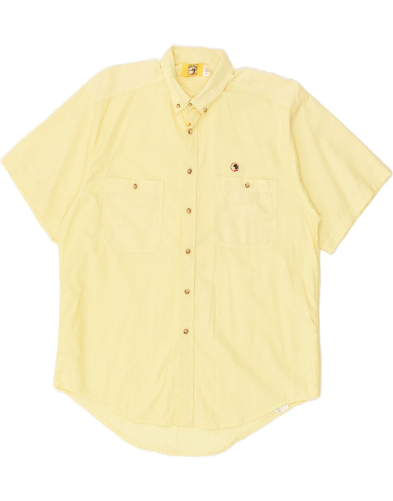 VINTAGE Mens Short Sleeve Shirt Large Yellow Cotton | Vintage Vintage | Thrift | Second-Hand Vintage | Used Clothing | Messina Hembry 