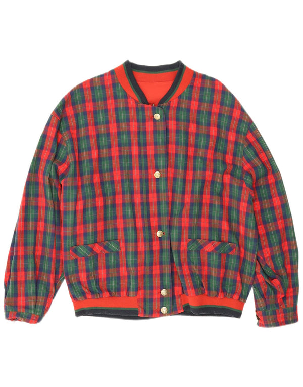 Ravens Womens Oversized Reversible Jacket UK 16 Large Multicoloured Check