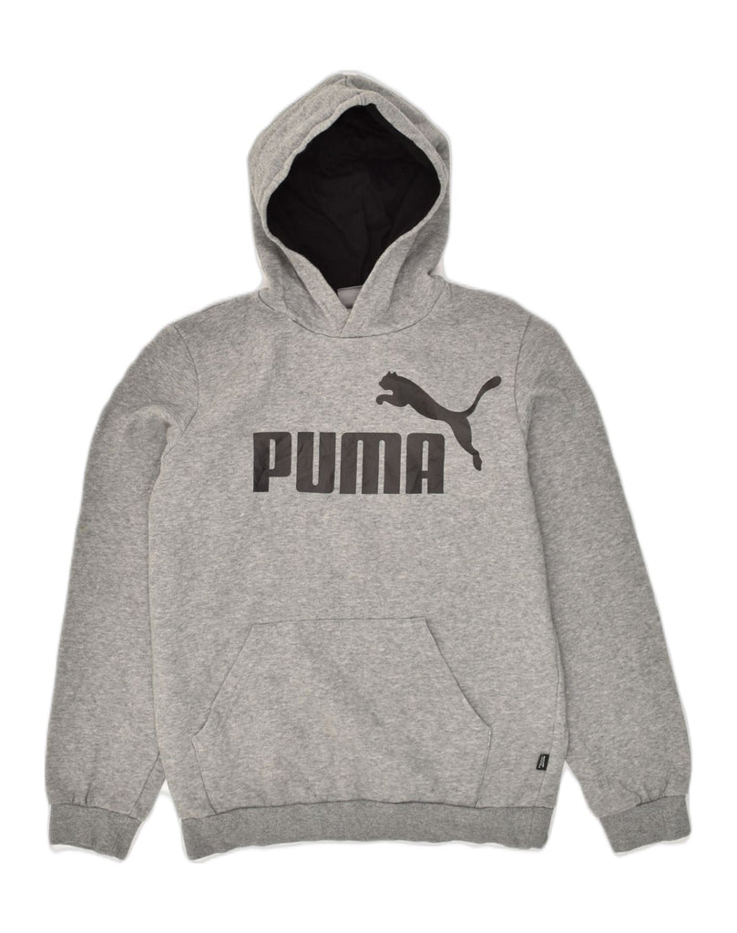 PUMA Boys Graphic Hoodie Jumper 13-14 Years Grey Cotton | Vintage Puma | Thrift | Second-Hand Puma | Used Clothing | Messina Hembry 