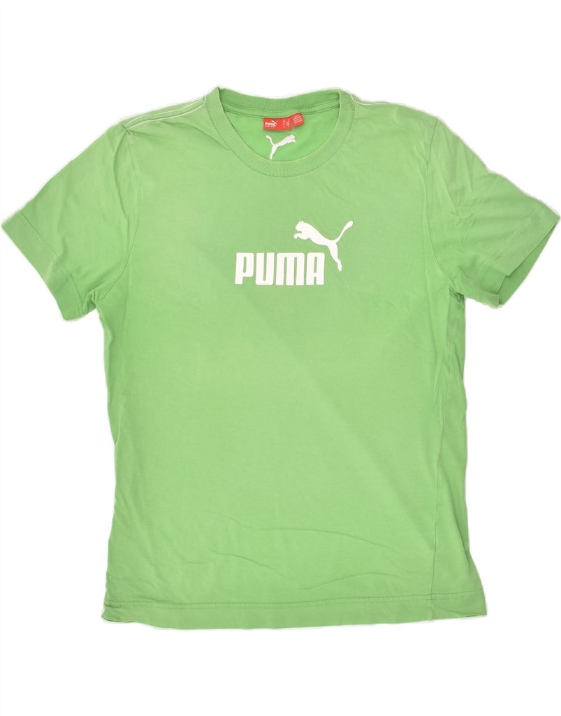 PUMA Mens Graphic T-Shirt Top Medium Green Cotton | Vintage Puma | Thrift | Second-Hand Puma | Used Clothing | Messina Hembry 