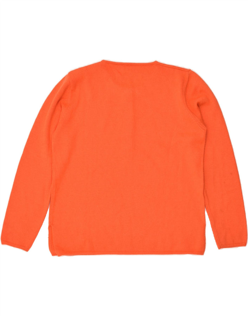 VINTAGE Womens Crew Neck Jumper Sweater UK 14 Medium Orange Wool | Vintage Vintage | Thrift | Second-Hand Vintage | Used Clothing | Messina Hembry 