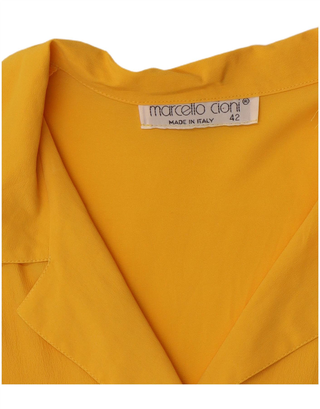 Marcello Cioni Womens Short Sleeve Shirt Blouse IT 42 Medium Yellow