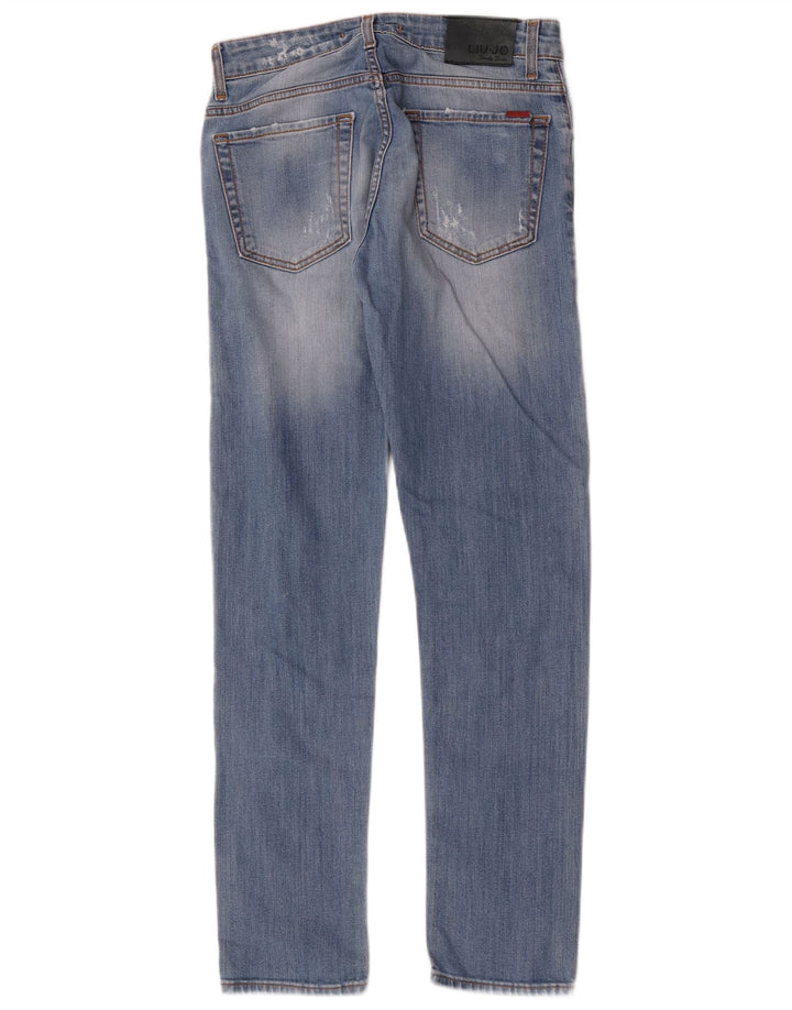 Liu Jo Mens Distressed Slim Jeans W30 L32 Blue Cotton