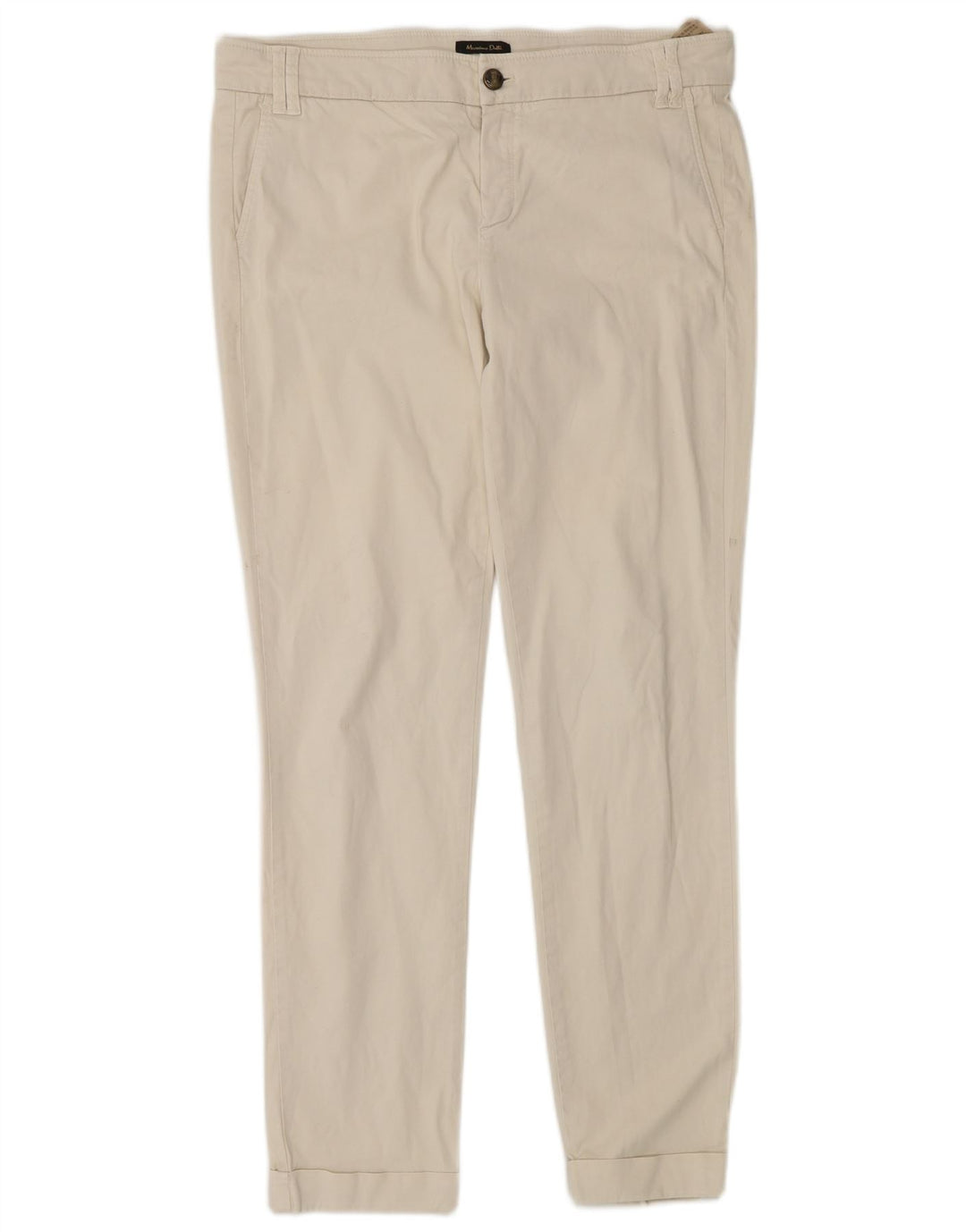 Massimo Dutti Womens Chino Trousers EU 40 Medium W30 L29 Off White