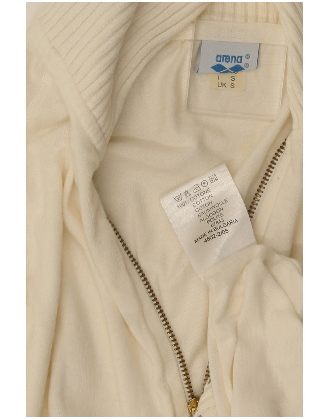 Arena Womens Graphic Oversized Tracksuit Top Jacket Small Off White Cotton