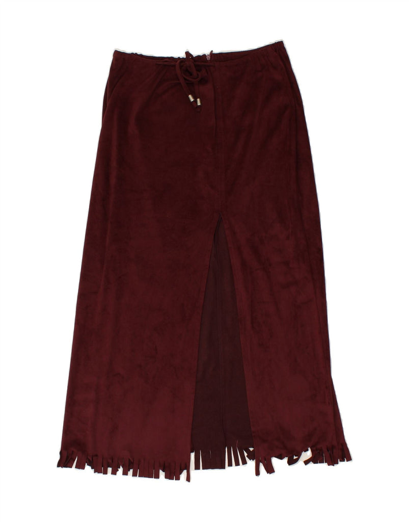 ROCCOBAROCCO Womens Maxi Skirt UK 14 Medium W30 Burgundy Polyester | Vintage Roccobarocco | Thrift | Second-Hand Roccobarocco | Used Clothing | Messina Hembry 