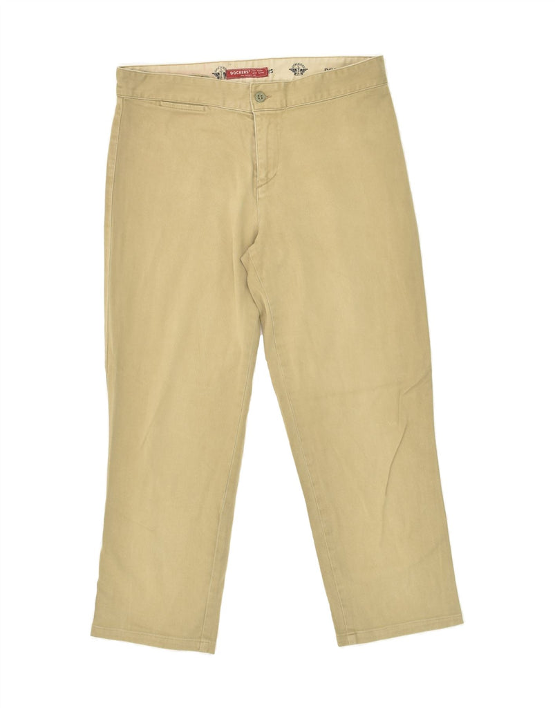 DOCKERS Womens Straight Cropped Trousers W30 L24 Beige Cotton Vintage Dockers and Second-Hand Dockers from Messina Hembry 