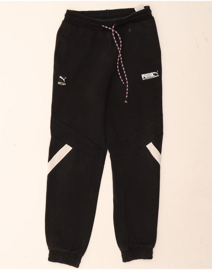 Puma Mens Graphic Tracksuit Trousers Joggers Small Black Colourblock
