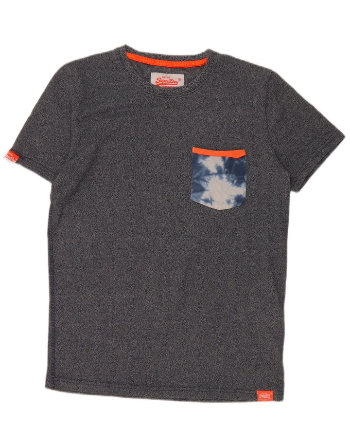 Superdry Mens T-Shirt Top Small Grey Tie Dye Cotton