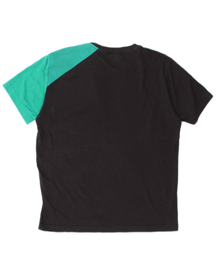 Champion Mens T-Shirt Top Small Black Colourblock Cotton