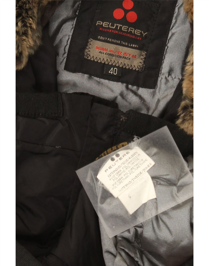 PEUTEREY Womens Padded Jacket IT 40 Small Black Polyamide