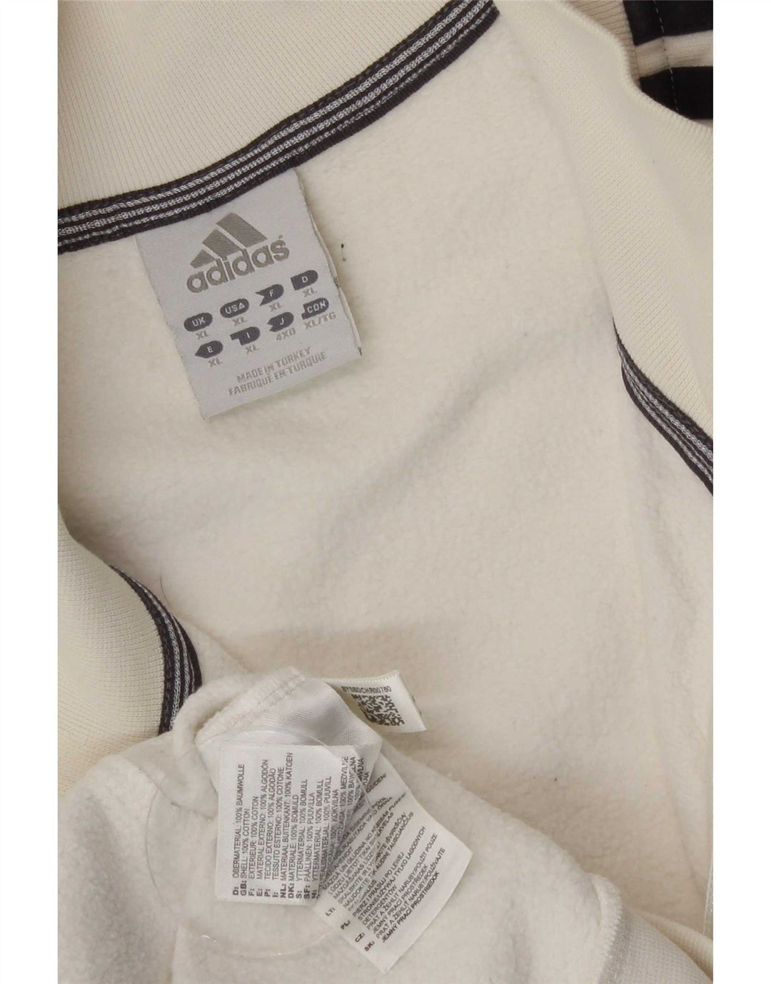 Adidas Mens Tracksuit Top Jacket XL Off White Cotton