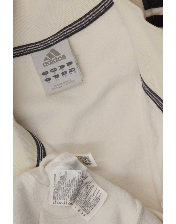 Adidas Mens Tracksuit Top Jacket XL Off White Cotton