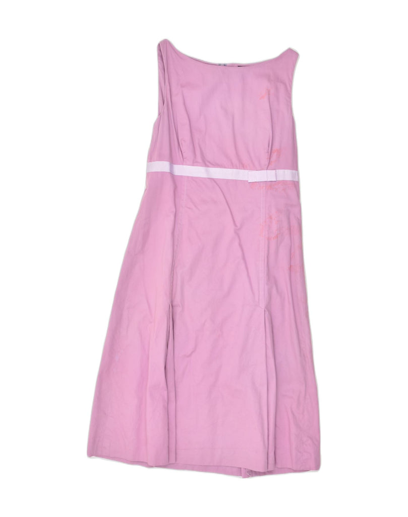 VINTAGE Womens Sleeveless A-Line Dress UK 12 Medium Pink Viscose | Vintage Vintage | Thrift | Second-Hand Vintage | Used Clothing | Messina Hembry 