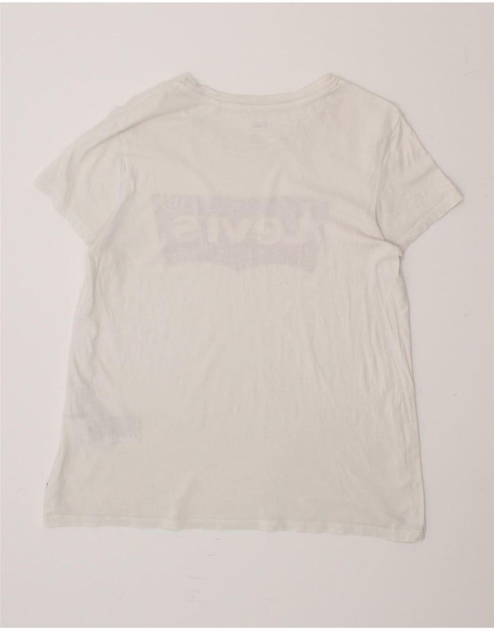 LEVI'S Mens Graphic T-Shirt Top Medium White Cotton Vintage Levi's and Second-Hand Levi's from Messina Hembry 