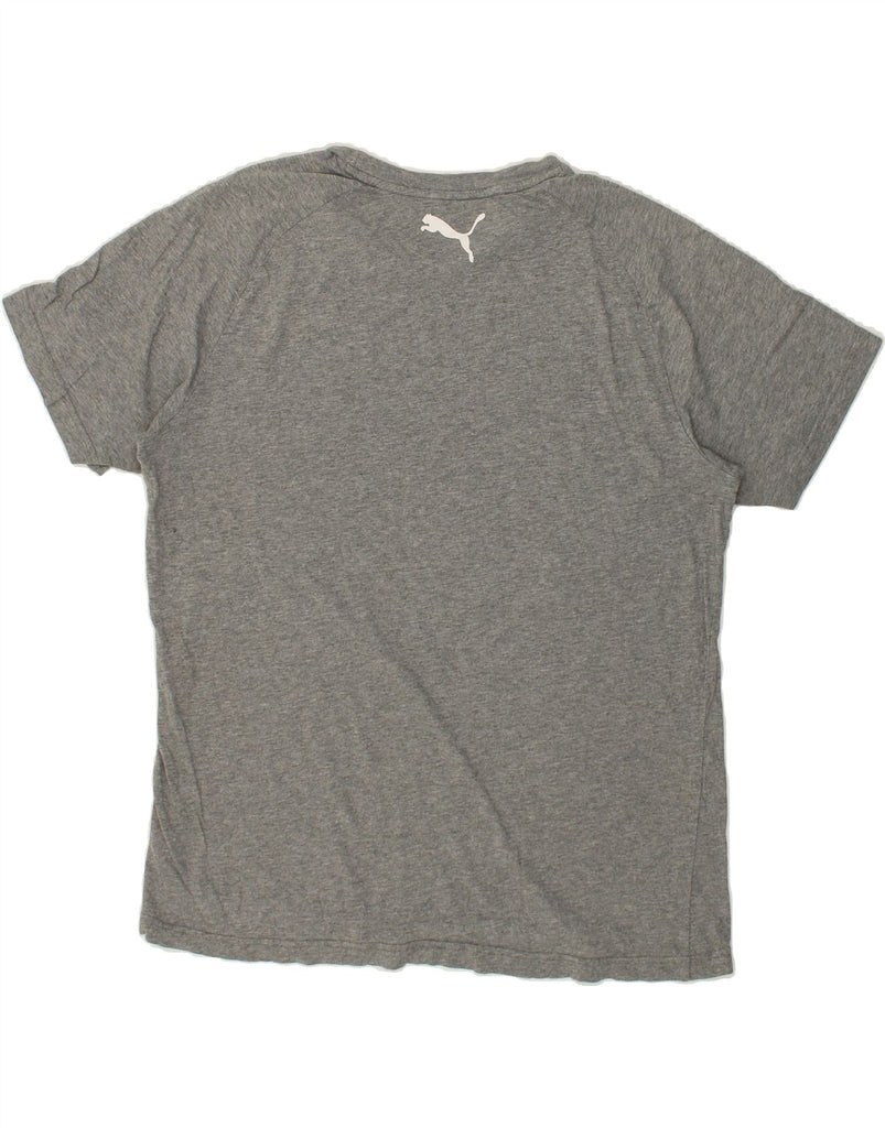 PUMA Mens Graphic T-Shirt Top Large Grey Flecked Cotton | Vintage Puma | Thrift | Second-Hand Puma | Used Clothing | Messina Hembry 