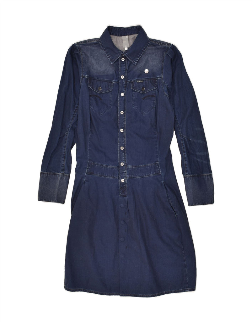 G-STAR Womens Long Sleeve Denim Dress UK 6 XS Navy Blue | Vintage G-Star | Thrift | Second-Hand G-Star | Used Clothing | Messina Hembry 